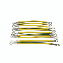 Round terminal wire harness Custom UL1015 yellow/green Terminal Line and cable assembly